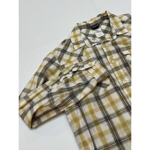 Patagonia Men's Long Sleeve Plaid Button-Up Rip Stop Organic Cotton Shirt M